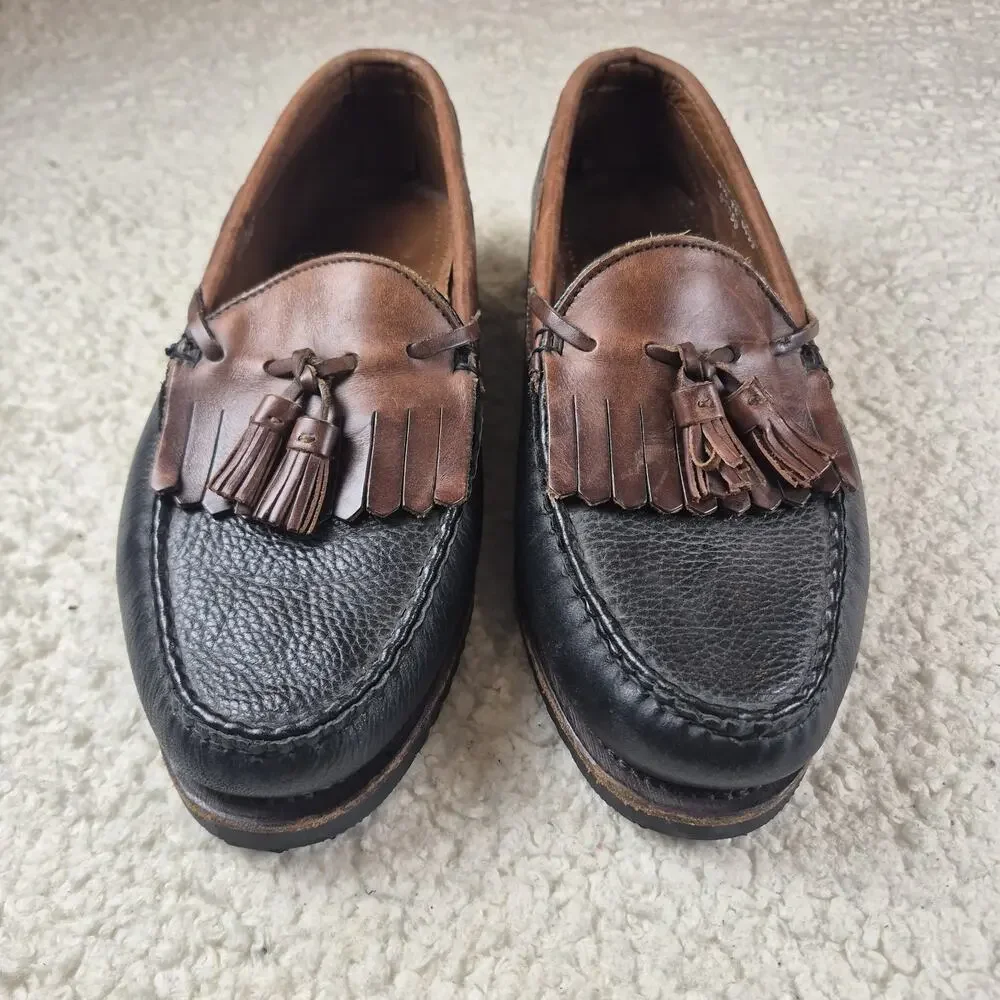 Allen Edmonds Loafers Men’s 9.5 D Nashua Tassel Brown Black Pebble Leather EUC